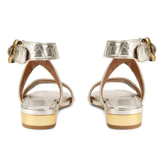 Kurt Geiger London Silver Mayfair Wrap Sandal Size 6.5